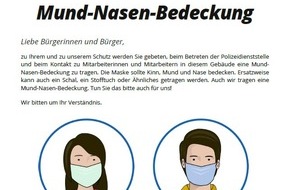 Polizeipräsidium Neubrandenburg: POL-NB: Mund-Nasen-Schutz im Polizeidienst