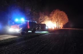 Polizeiinspektion Heidekreis: POL-HK: Idsingen: Rundballen in Brand