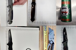 Bundespolizeidirektion Sankt Augustin: BPOL NRW: Bundespolizei zieht Waffen und gef&auml;hrliche Gegenst&auml;nde am Flughafen K&ouml;ln/Bonn aus dem Verkehr