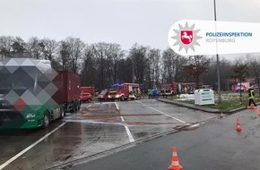 Polizeiinspektion Rotenburg: POL-ROW: Gefahrgutaustritt an der Rastanlage Ostetal -Süd-