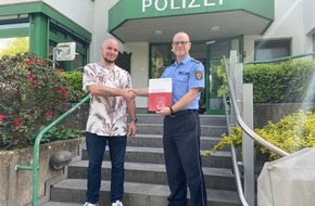 Polizeidirektion Neuwied/Rhein: POL-PDNR: Ehrung für vorbildliches Bürgerverhalten