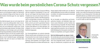 Herbamed AG: Was wurde beim persönlichen Corona-Schutz vergessen?