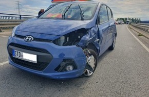 Polizeiinspektion Stade: POL-STD: Unfall auf Jorker Autobahnbrücke sorgt für lange Staus im Feierabendverkehr