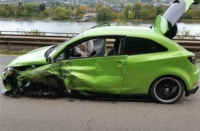 Polizeipräsidium Koblenz: POL-PPKO: Mücke verursacht Verkehrsunfall
    - B9 vor KO-Stolzenfels voll gesperrt.