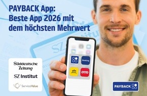 PAYBACK GmbH: PAYBACK App bietet Nutzern den h&ouml;chsten Mehrwert / Platz 1 im App-Ranking 2026 von S&uuml;ddeutscher Zeitung und ServiceValue