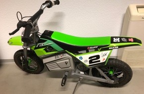 Polizeidirektion Wittlich: POL-PDWIL: Fund eines elektronischen Mini-Motorrads (für Kinder)