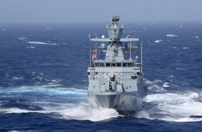 Presse- und Informationszentrum Marine: Korvette "Ludwigshafen am Rhein" pünktlich vor Weihnachten aus dem UN-Einsatz zurück