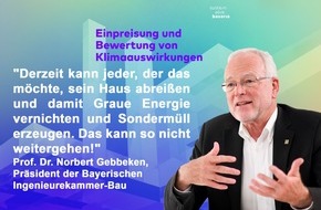 Bayerische Ingenieurekammer-Bau: CO2-Bilanz muss verpflichtende Grundlage für Bauentscheidungen sein