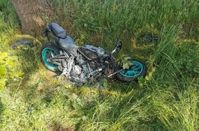 Polizeiinspektion Cuxhaven: POL-CUX: Motorradfahrer verunglückt auf der Landesstraße zwischen Neuenwalde und Debstedt tödlich (Lichtbild in der Anlage)