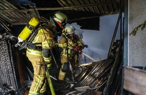 Freiwillige Feuerwehr Menden: FW Menden: Garagenbrand führt zu Zugalarm der Feuerwehr Menden