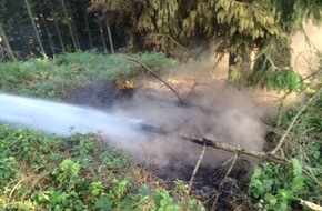 Feuerwehr Stolberg: FW-Stolberg: Arbeitsintensives Bodenfeuer im Schevenhüttener Wald