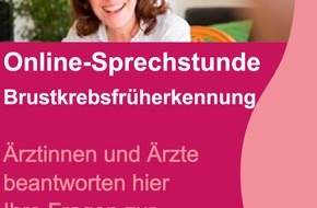 Kooperationsgemeinschaft Mammographie: Chancen zur Früherkennung nutzen: Online-Sprechstunde im Brustkrebsmonat Oktober (mit Bild)