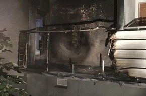 Feuerwehr Dortmund: FW-DO: Feuer auf einem Balkon macht Wohnung unbewohnbar // Keine verletzten Personen