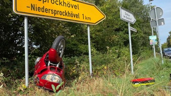 Feuerwehr Sprockhövel: FW-EN: Schwerer Motorradunfall auf Kreuzung - Krad überschlagen (Bildmaterial vorhanden)