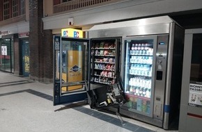 Bundespolizeiinspektion Flensburg: BPOL-FL: S&uuml;&szlig;warenautomat aufgebrochen - T&auml;ter gestellt - "Trittbrettfahrer" bedient sich ebenfalls