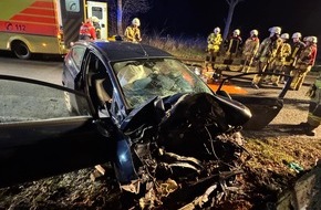 Kreisfeuerwehr Oldenburg: FW-OLL: Verkehrsunfall auf der Garreler Straße