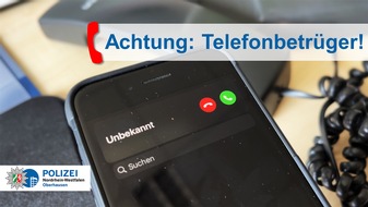 Polizeipräsidium Oberhausen: POL-OB: 74-Jähriger geht Telefonbetrügern auf den Leim - Warnen Sie Ihre älteren Mitmenschen vor den Kriminellen!