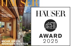 HÄUSER: Ausschreibung HÄUSER-AWARD 2025: Einfach gute Häuser - gesucht werden individuelle und alltagstaugliche Einfamilienhäuser