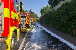 Feuerwehr Ratingen: FW Ratingen: LKW Brand auf dem Maubeuger Ring, Vollsperrung für mehrere Stunden