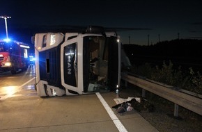 Autobahnpolizeiinspektion: API-TH: umgekippter Sattelzug *1. Ergänzung