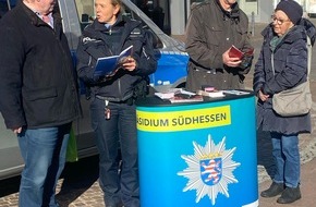 Polizeipräsidium Südhessen: POL-DA: Kreis Bergstraße: Polizei sensibilisiert zum Thema "Einbruchschutz"/Bürgergespräche und Flyerverteilung