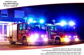 Freiwillige Feuerwehr Werne: FW-WRN: Wir sind für Sie da! Besinnliche Feiertage wünscht Ihnen Ihre Freiwillige Feuerwehr Werne