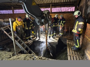 FW-AUR: Gro&szlig;tierrettung auf landwirtschaftlichem Anwesen