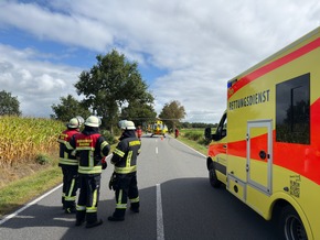 FW-AUR: Mehrere Verletzte nach Aufprall auf Landesstra&szlig;e 34