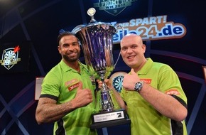 ProSieben: Volltreffer! Die erste "Promi-Darts-WM" überzeugt mit sehr guten 14,1 Prozent Marktanteil / Michael van Gerwen und Tim Wiese werden Weltmeister