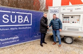 alpha_z Kommunikationsberatung GmbH: Schritt in Richtung CO2-Neutralität: SÜBA AG setzt erstmals Wasserstoff-Generator auf einer Baustelle ein