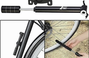 PEARL GmbH: AGT Ultrakompakte Aluminium-Fahrradpumpe, Multi-Ventil, Rahmen-Halterung: Ideal zum Mitnehmen auf die nächste Tour