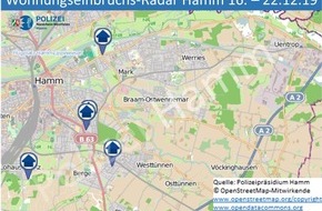 Polizeipräsidium Hamm: POL-HAM: Wohnungseinbruchs-Radar Hamm 16.12. - 22.12.2019