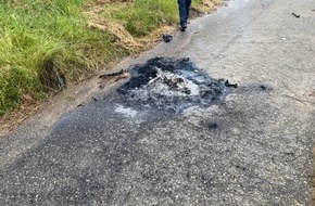 Polizeidirektion Landau: POL-PDLD: Müll auf Feldweg verbrannt