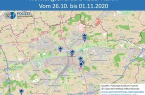 Polizeipräsidium Hamm: POL-HAM: Wohnungseinbruchs-Radar Polizei Hamm vom 26.10. bis 01.11.2020