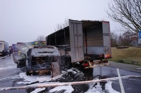 Verkehrsdirektion Mainz: POL-VDMZ: Vollbrand eines PKW auf dem Parkplatz Heuberger Hof an der A63 FR Mainz