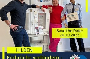 Polizei Mettmann: POL-ME: "Riegel vor. Sicher ist sicherer" - Polizei berät zum Thema Einbruchschutz - 2510060