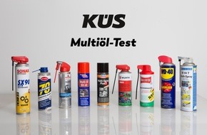 KÜS-Bundesgeschäftsstelle: Multifunktionsöle im KÜS-Test / Schmiermittel, Rostschutz, Rostlöser, Wasserverdränger und Kontaktspray in einem? Ein Produkt kann in allen Kategorien überzeugen