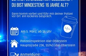 Polizeidirektion Trier: POL-PDTR: Polizei Idar-Oberstein lädt zu "Coffee with a cop" ein
