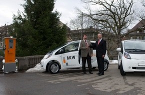 BKW Energie AG: Grossraum Bern: Aufbau von Stromladestationen / Erste Grossserien-Elektroautos der Schweiz für die BKW