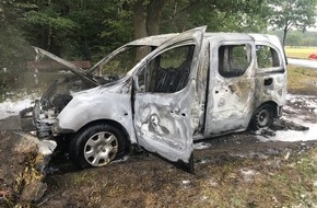 Polizeidirektion Neuwied/Rhein: POL-PDNR: Pkw Brand mit Sachsachen und einer verletzten Person