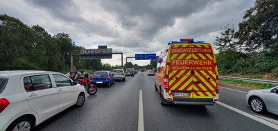 Feuerwehr Mülheim an der Ruhr: FW-MH: Verkehrsunfall auf der A40 mit einem Verletzten