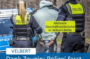 Polizei Mettmann: POL-ME: Mehrere Geschäftseinbrüche - Polizei stellt 15-jährigen Tatverdächtigen - Velbert - 2311067