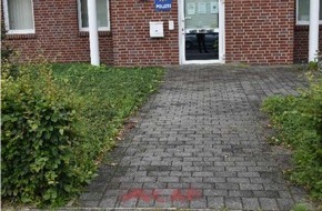 Polizeiinspektion Emsland/Grafschaft Bentheim: POL-EL: Werlte - Farbschmiererei auf der Zuwegung zum Polizeidienstgebäude