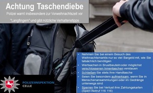 Polizeiinspektion Celle: POL-CE: Celle - Vorsicht vor Taschendieben auf dem Weihnachtsmarkt