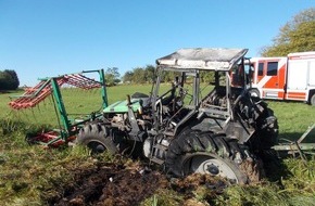 Polizeipräsidium Westpfalz: POL-PPWP: Traktor brennt aus und macht sich selbstständig