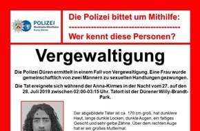 Polizei Düren: POL-DN: Öffentliche Fahndung nach Vergewaltigung im Willy-Brandt-Park