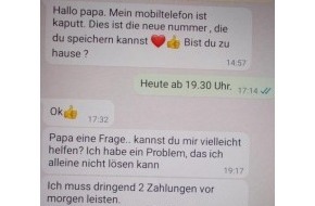 Polizeidirektion Bad Segeberg: POL-SE: Kreis Pinneberg- Polizei warnt vor Betrugsmasche mit WhatsApp
