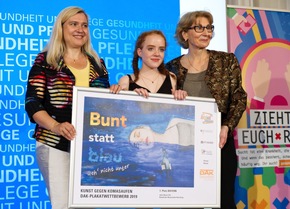 &quot;bunt statt blau&quot;: Schülerin aus Ingolstadt gewinnt DAK-Plakatwettbewerb gegen Rauschtrinken in Bayern