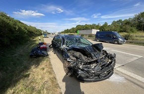 Autobahnpolizeiinspektion: API-TH: Pkw zwischen zwei Lkw eingequetscht, drei Personen verletzt