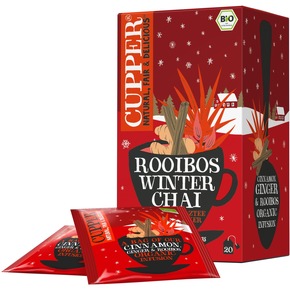 Presseinfo: Neu ab September 2025: Cupper Teas Adventskalender und der Cupper Teas Rooibos Winter Chai